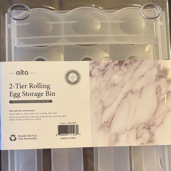 Egg Storage Bin with Rolling Design Holds 36 Eggs - Picture 6 of 7